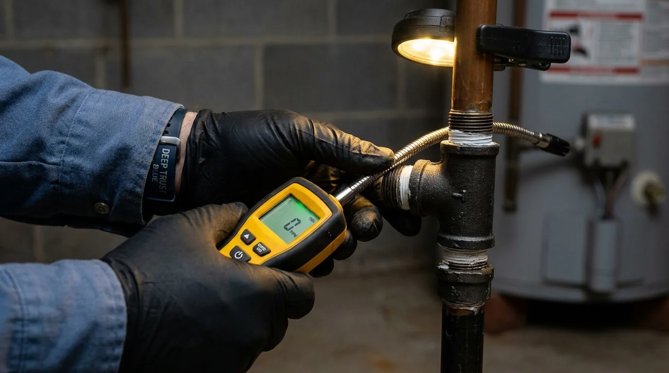 Gas leak detection with electronic sniffer by Johns Plumbing LLC in Cusseta