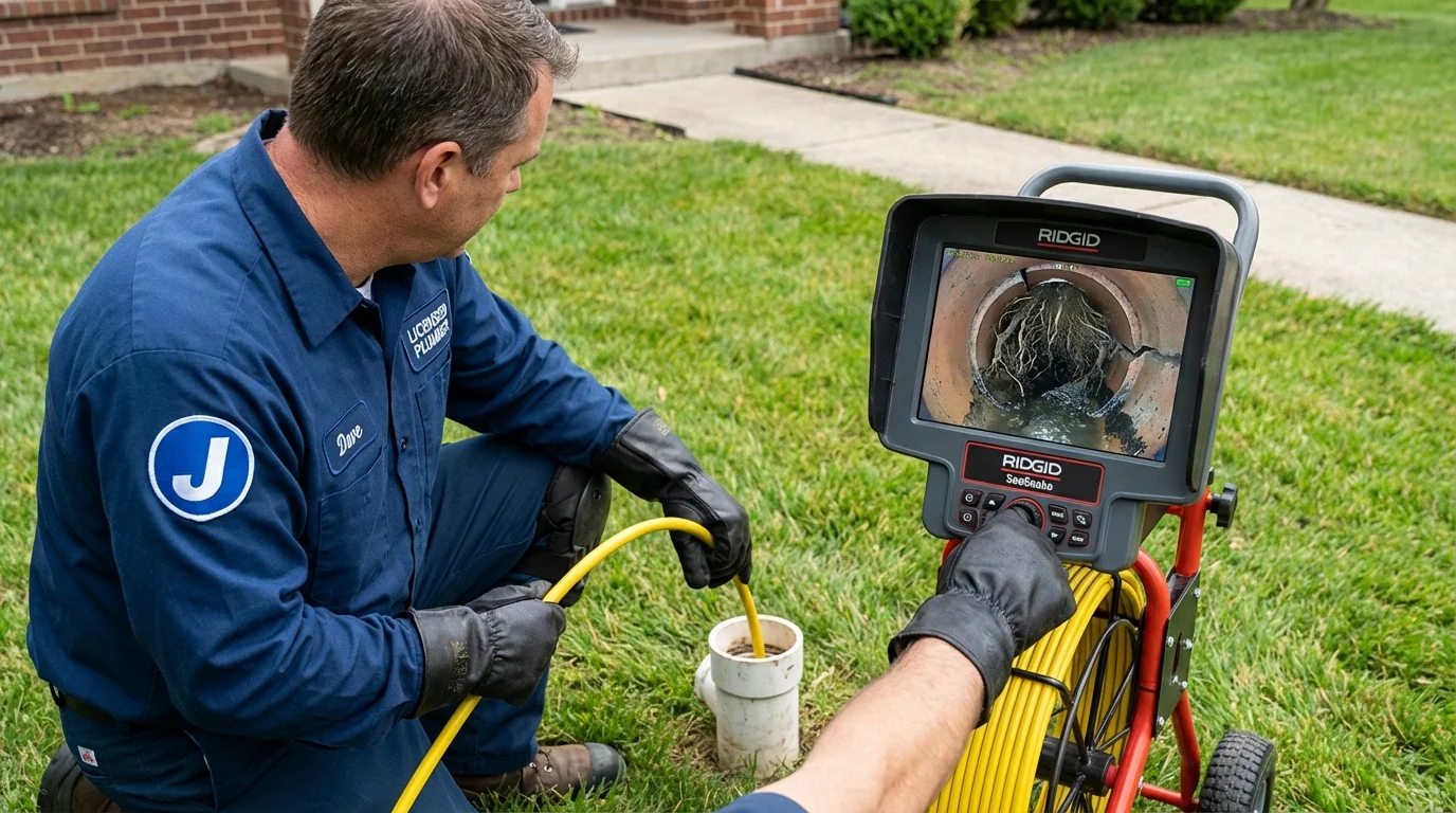 Sewer camera inspection being performed by Johns Plumbing LLC in Cusseta
